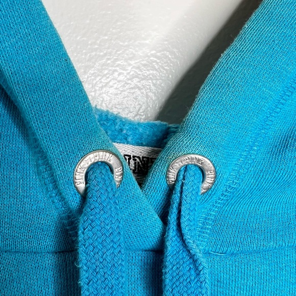 Victoria’s Secret PINK Hooded Sweatshirt Holographic Pink graphic Medium FLAWS - Picture 13 of 14